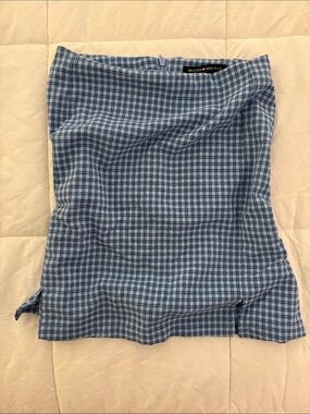 Brandy Melville Coquette Baby Blue Plaid Mini Skirt- X Small